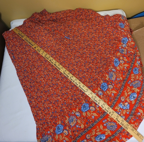 Zesica Boho Red and Blue Elastic Drawstring Waist Maxi Skirt sz XL - Picture 8 of 11